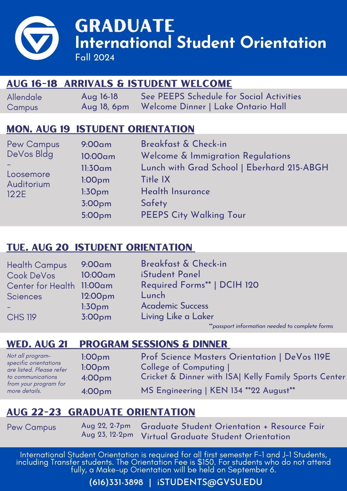 Fall 2024 International Student Graduate Orientation